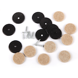 Round Heavy Duty Screw-On Felt Pads, Surface Protection, 1-1/8-in, Beige, 8-pc Composite_or_Mixed