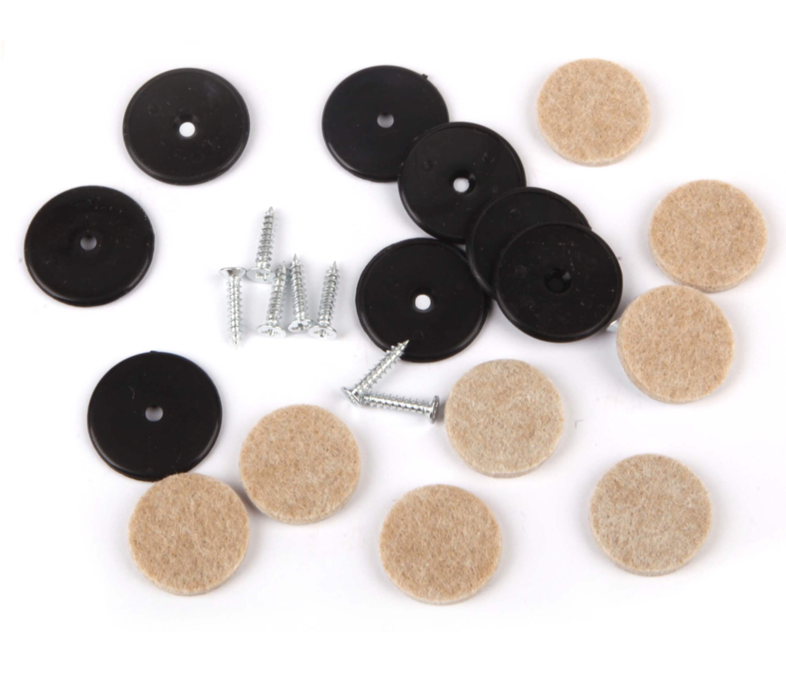 Round Heavy Duty Screw-On Felt Pads, Surface Protection, 1-1/8-in, Beige, 8-pc Composite_or_Mixed