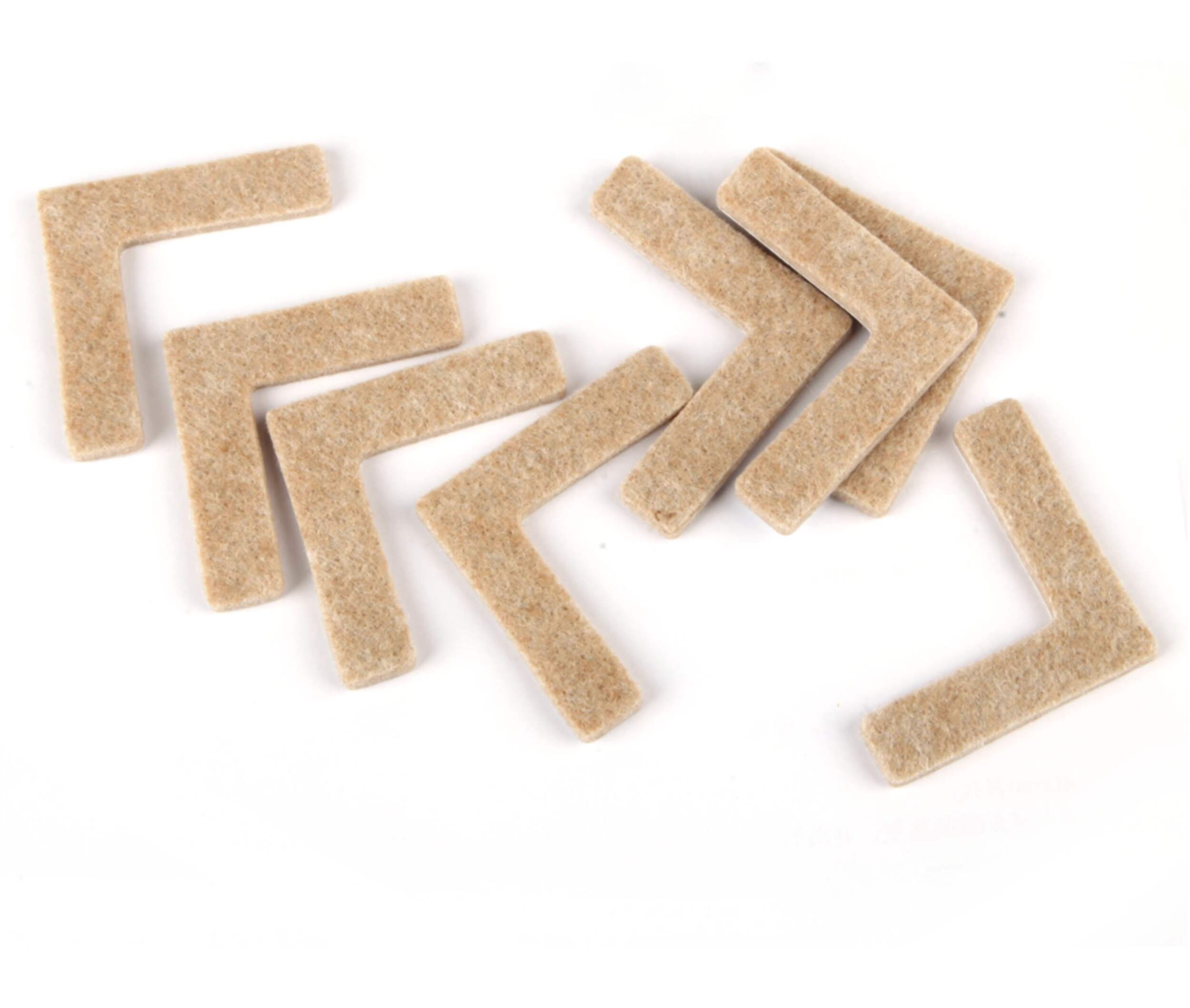 Certified Heavy Duty Corner Felt Pads, L-Shaped, 1-1/2 x 1-1/2-in, Beige, 8-pc Composite_or_Mixed