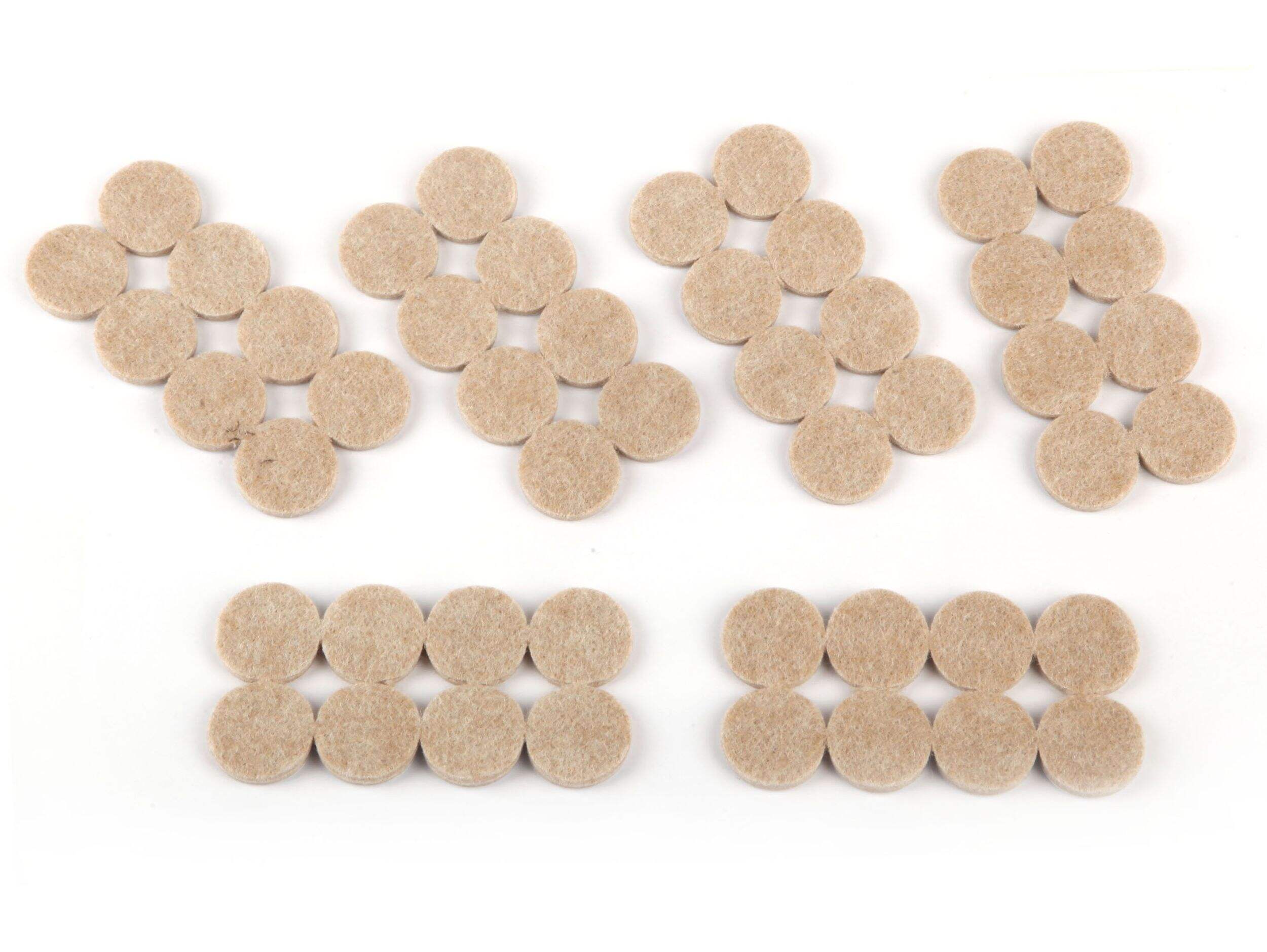 Certified Round Heavy Duty Felt Pads Value Pack, Surface Protection, 1-in, Beige, 48-pc Composite_or_Mixed