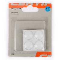Certified Round Vinyl Bumpers, Self-Adhesive, Surface Protection, Assorted Sizes, Clear, 8-pc