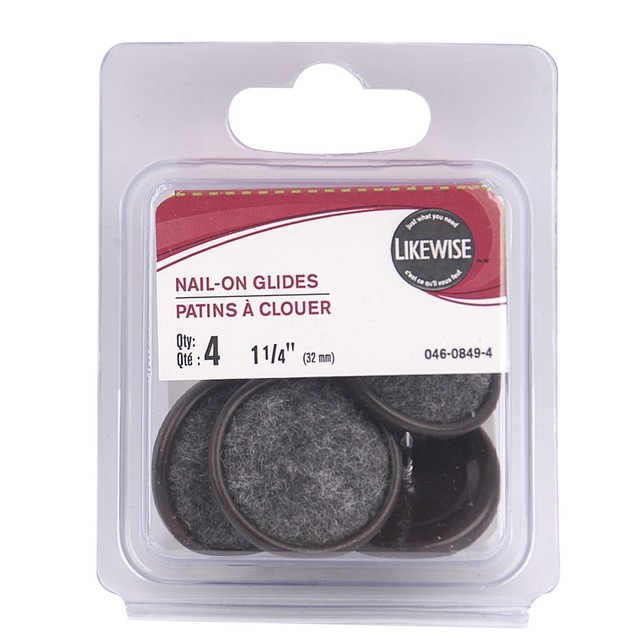 Certified NailOn Furniture Glides, Base Furniture Glide, 11/4in
