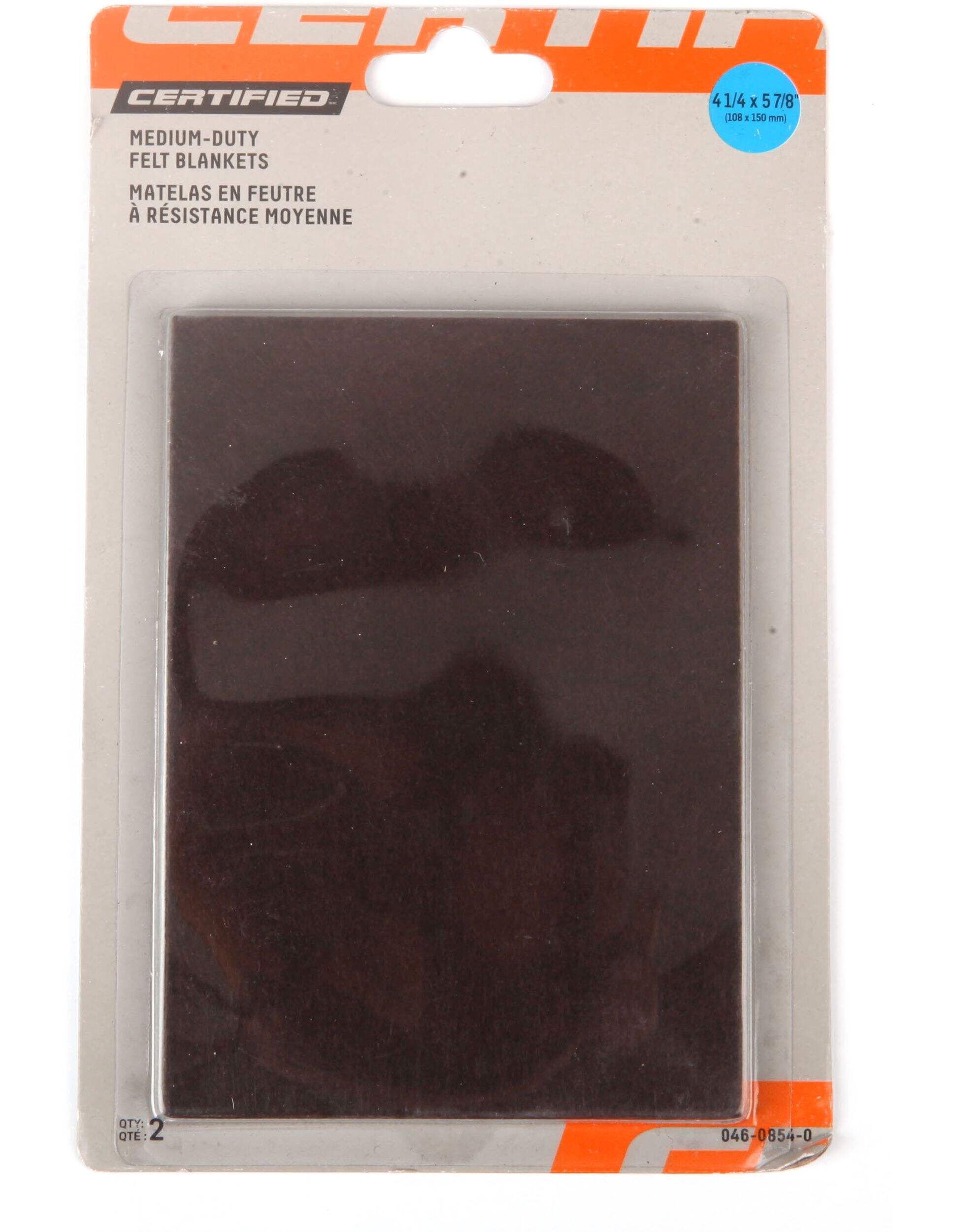 Medium Duty Felt, Self-Adhesive, Surface Protection, 4-1/4 x 5-7/8-in, Brown, 2-pc Front_Flat