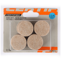 Likewise Round Felt Pads, Surface Protection, 1-1/4-in, Beige, 16-pc Front_Flat