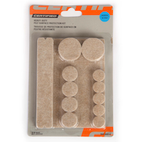 Heavy Duty Assorted Felt Pad Kit, Surface Protection, Self-Adhesive, Beige, 27-pc