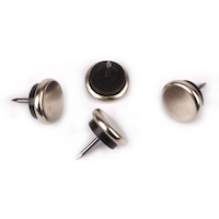 Certified Nail-On Furniture Glides, For Wood Furniture Legs, Assorted Sizes, Nickel Composite_or_Mixed