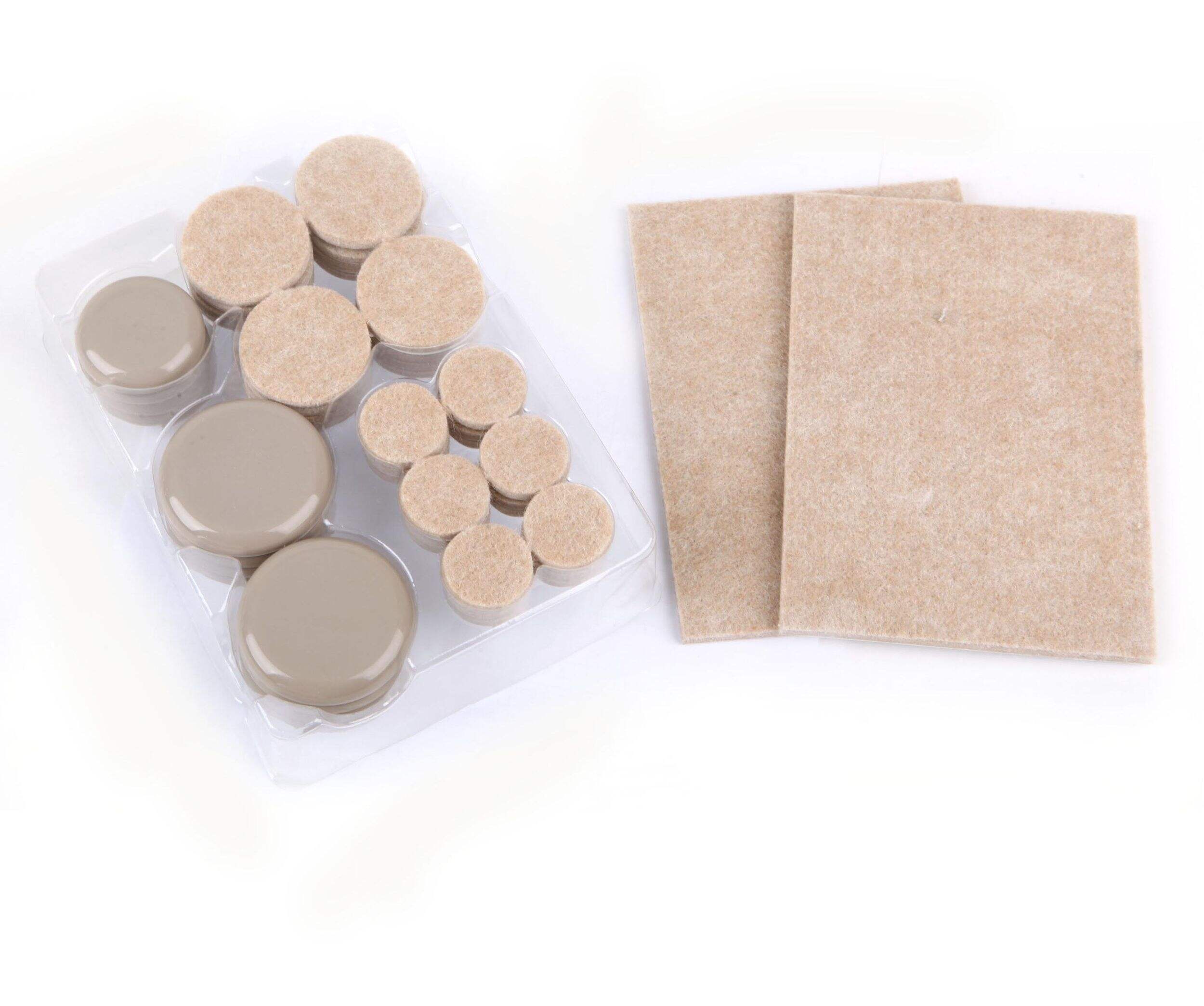 Assorted Felt Pads, Furniture Gliders, For Carpet and Ceramic Tiles, 48-pc Composite_or_Mixed
