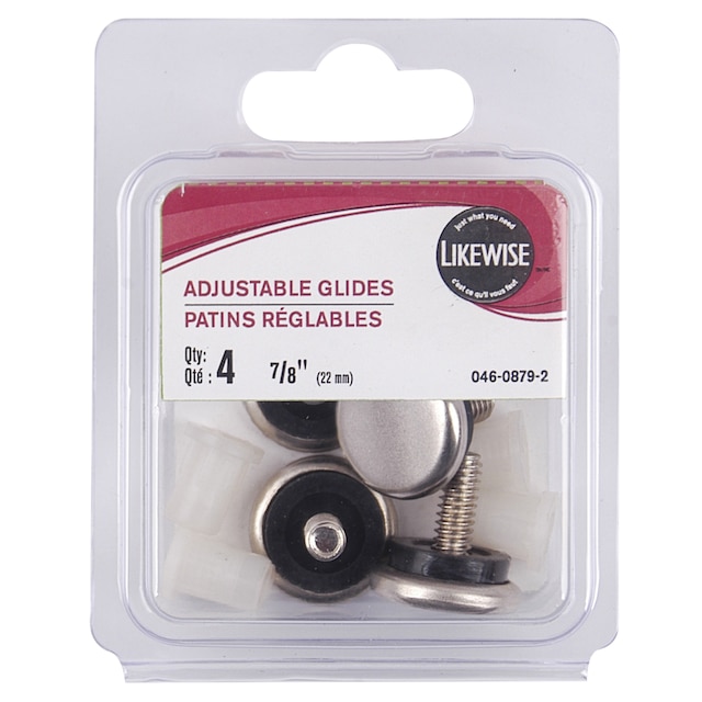 Certified Threaded Levelling Furniture Glides, Threaded Sockets, 7/8in