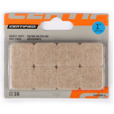 Likewise Square Heavy Duty Felt Pads, Self-Adhesive, Surface Protection, 1-in, Beige, 16-pc Front_Flat