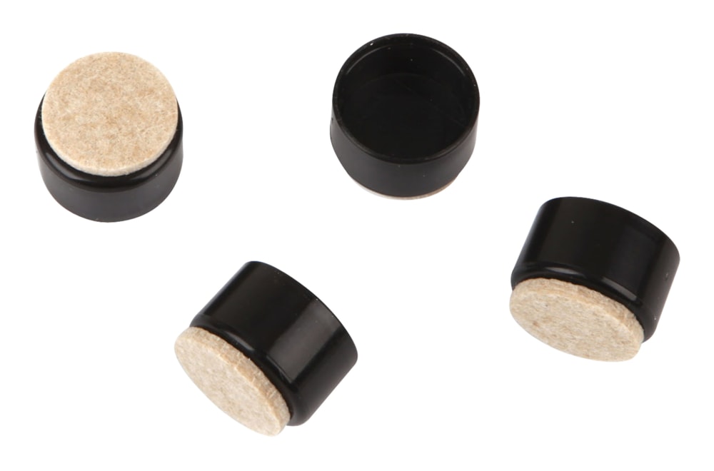 Certified Plastic Leg Tips With Felt, For Vinyl/Ceramic/Hardwood