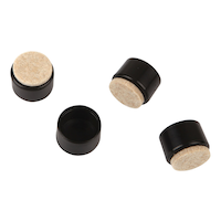 Embouts de pattes en plastique Certified avec feutre, pour plancher en vinyle, en céramique, en bois franc ou stratifié, 7/8 po, noir, paq. 4 Composite_or_Mixed