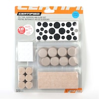 Certified Felt Pad Set with Bumpers, 320-pc Front_Flat