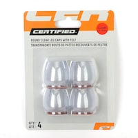 Embouts ronds Certified 25-29 mm transparents avec feutre, paq. 4 Front_Flat