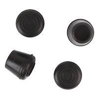 Certified Rubber Leg Tips, Non-Skid Rubber Tips, Black, 4-pc