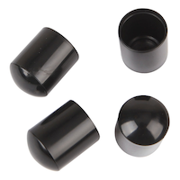 Certified Vinyl Leg Tips, For Metal/Wood, 1-in, Black, 4-pc