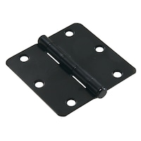 Hillman Residential Round Full Mortise Door Hinge with 1/4-in Radius, Black, 3-1/4-in
