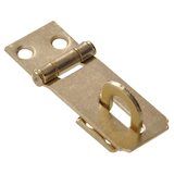 Fixed Staple Safety Hasp, Brass Overhead_Plunge