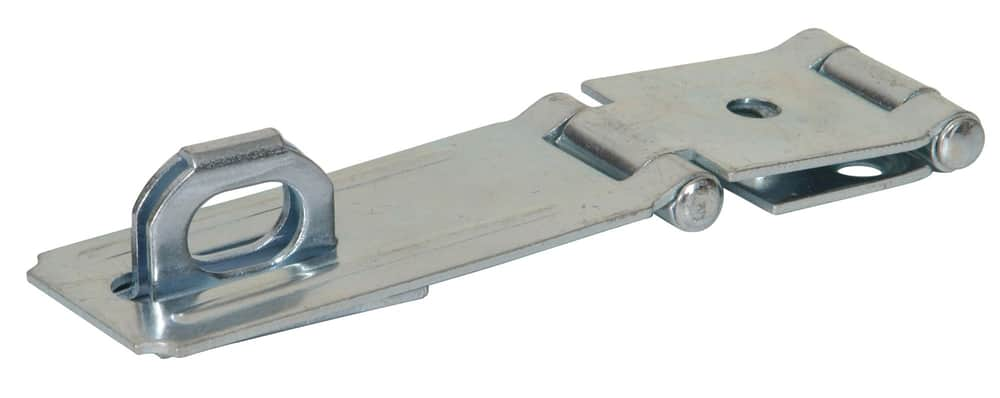 Hillman Fixed Staple Double Safety Hasp, Zinc-plated, 3-1 2-in 