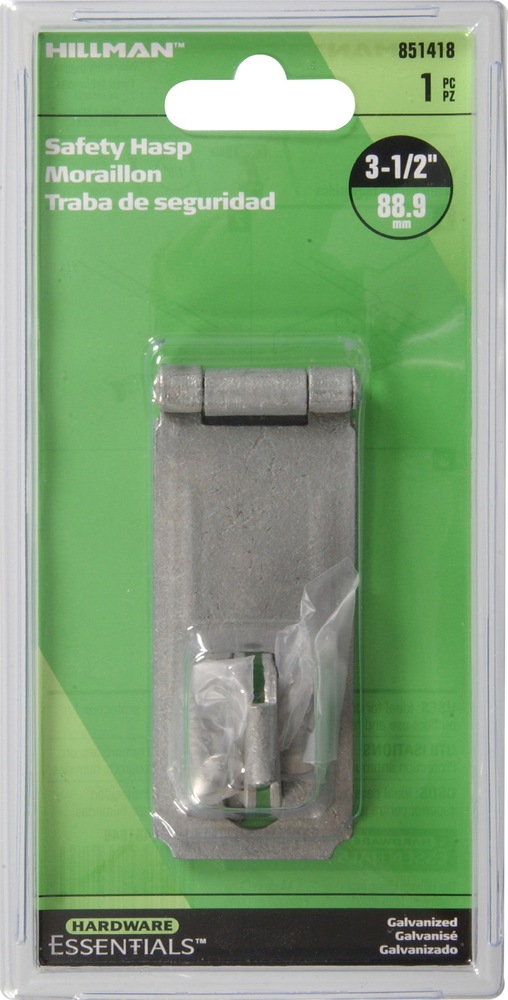 Hillman 851418 Fixed Staple Safety Hasps, Galvanized, 3.5in Canadian