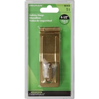 Hillman Swivel Staple Safety Hasp, Latching Without Padlock, Brass Plated, 4-1/2-in Front_Flat