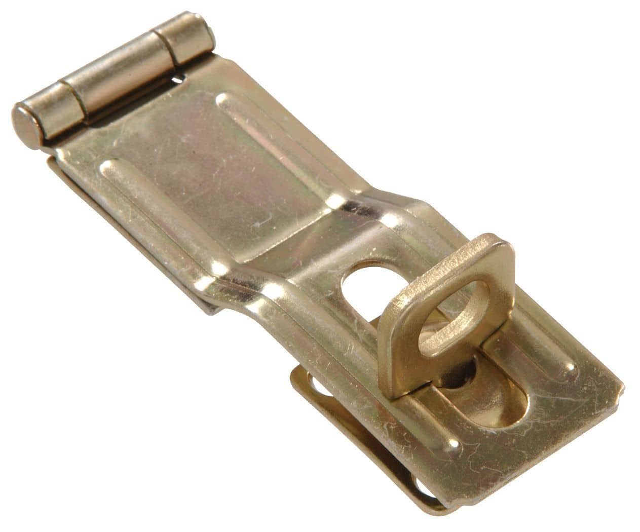 Hillman Swivel Staple Safety Hasp Latching Without Padlock Brass Plated 4 1 2 in