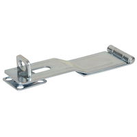 Hillman Swivel Staple Safety Hasp, Latching Without Padlock, Zinc-Plated, 6-in Front_Angled_Left