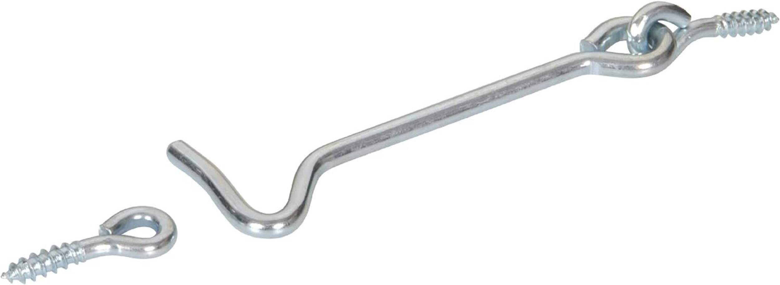 Gate Hook & Eye, Zinc-Plated Front_Three_Fourths_Angled_Left