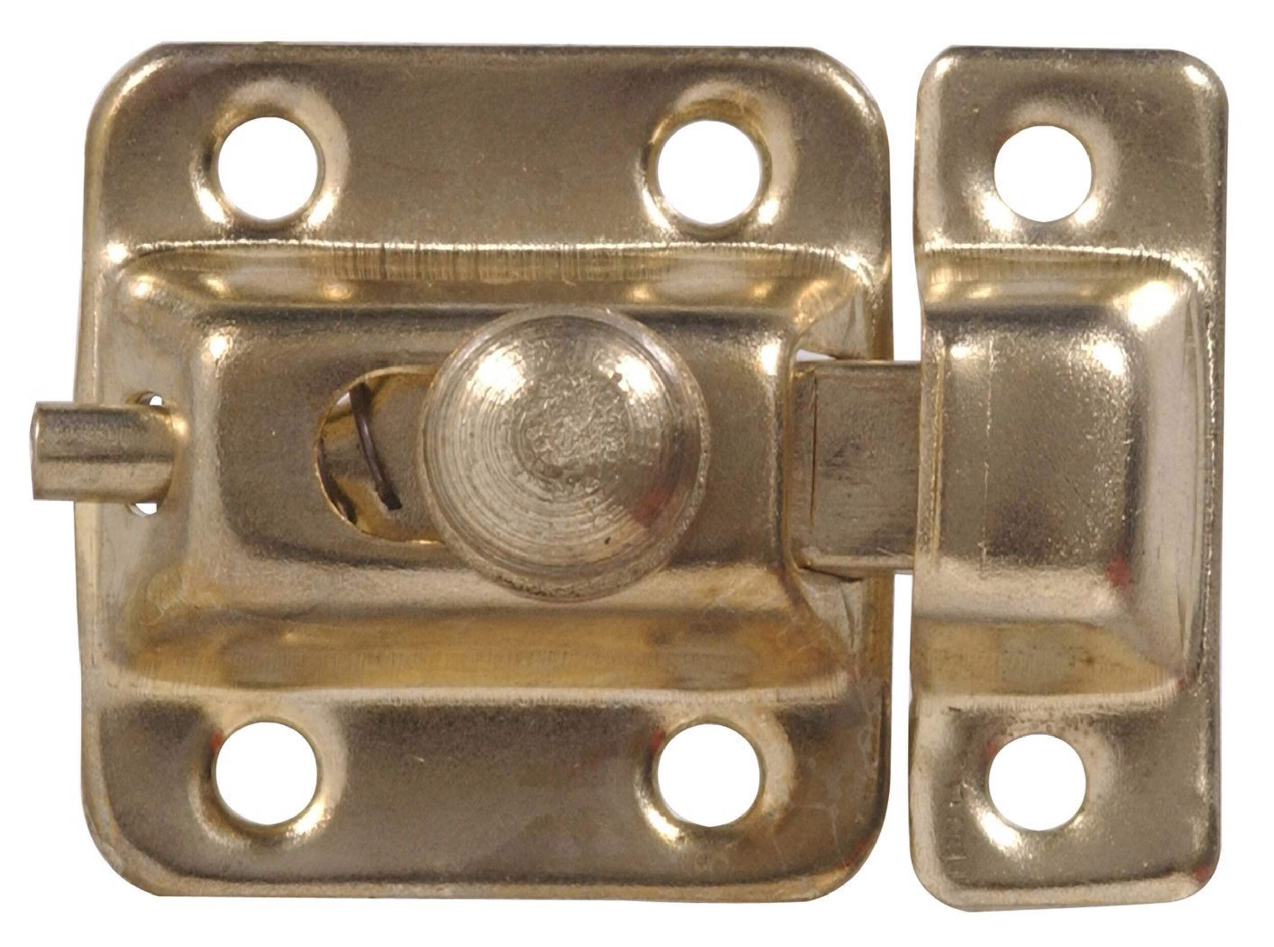 Loquet à charnière pour Hillman 851175 en acier, quincaillerie de fixation incluse, plaqué laiton, paq. 1 Front_Flat
