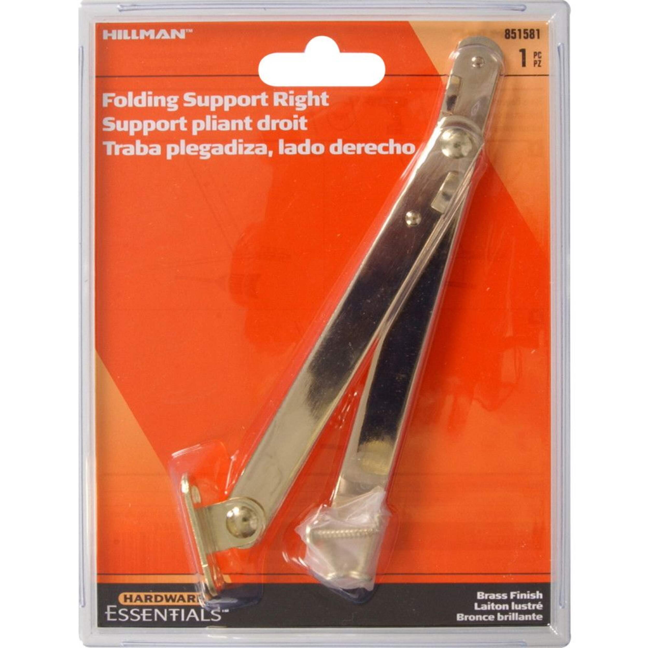 Hillman Right Fold, Mounting Hardware Included, Brass Plated Canadian Tire