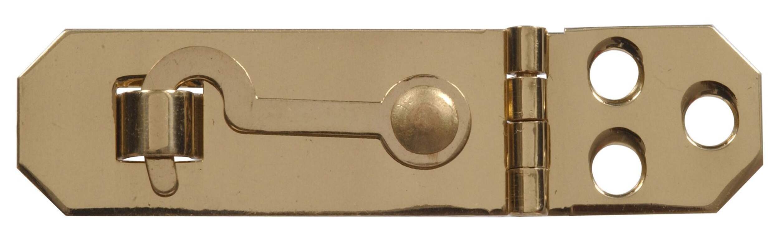 Hillman Decorative Solid Hasp, Attach Hook Included, Bright Brass, 3/4-in Front_Flat
