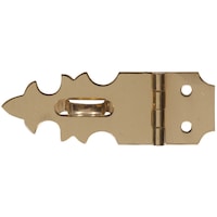 Hillman Decorative Hasp, Surface Mount, Bright Brass, 5/8-in Front_Flat