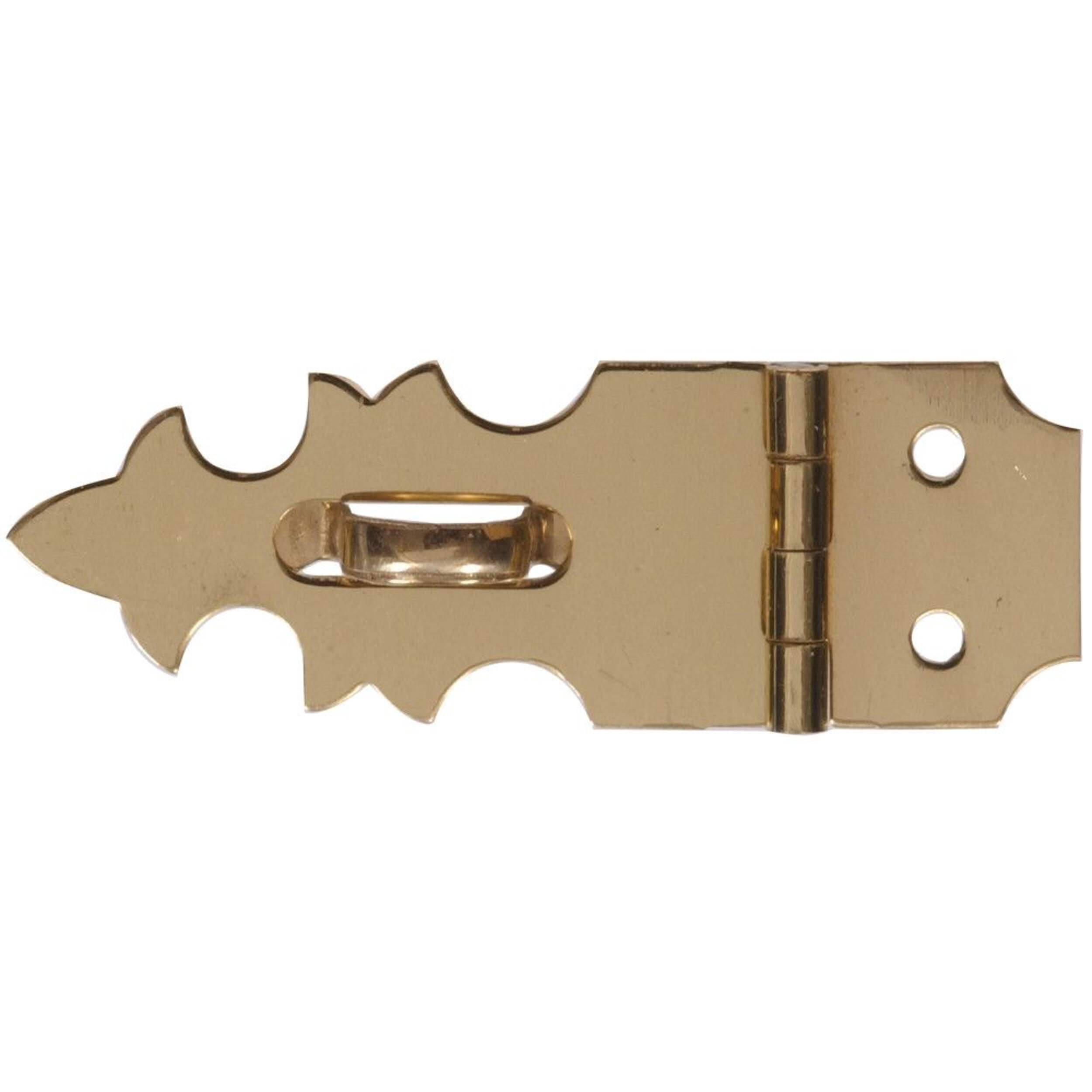 Hillman Decorative Hasp, Surface Mount, Bright Brass, 5/8-in Front_Flat