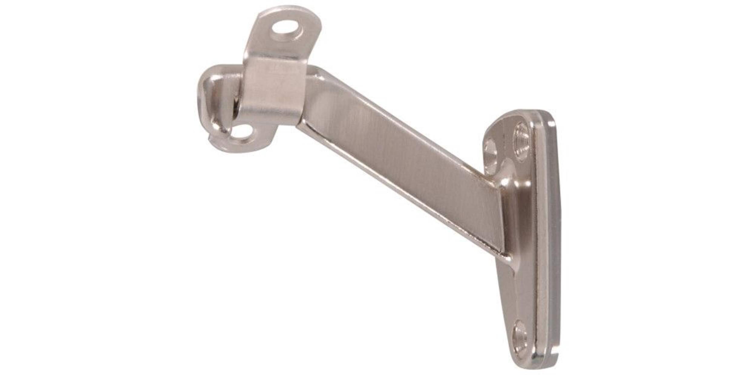 Handrail Bracket, Satin Nickel Front_Angled_Left