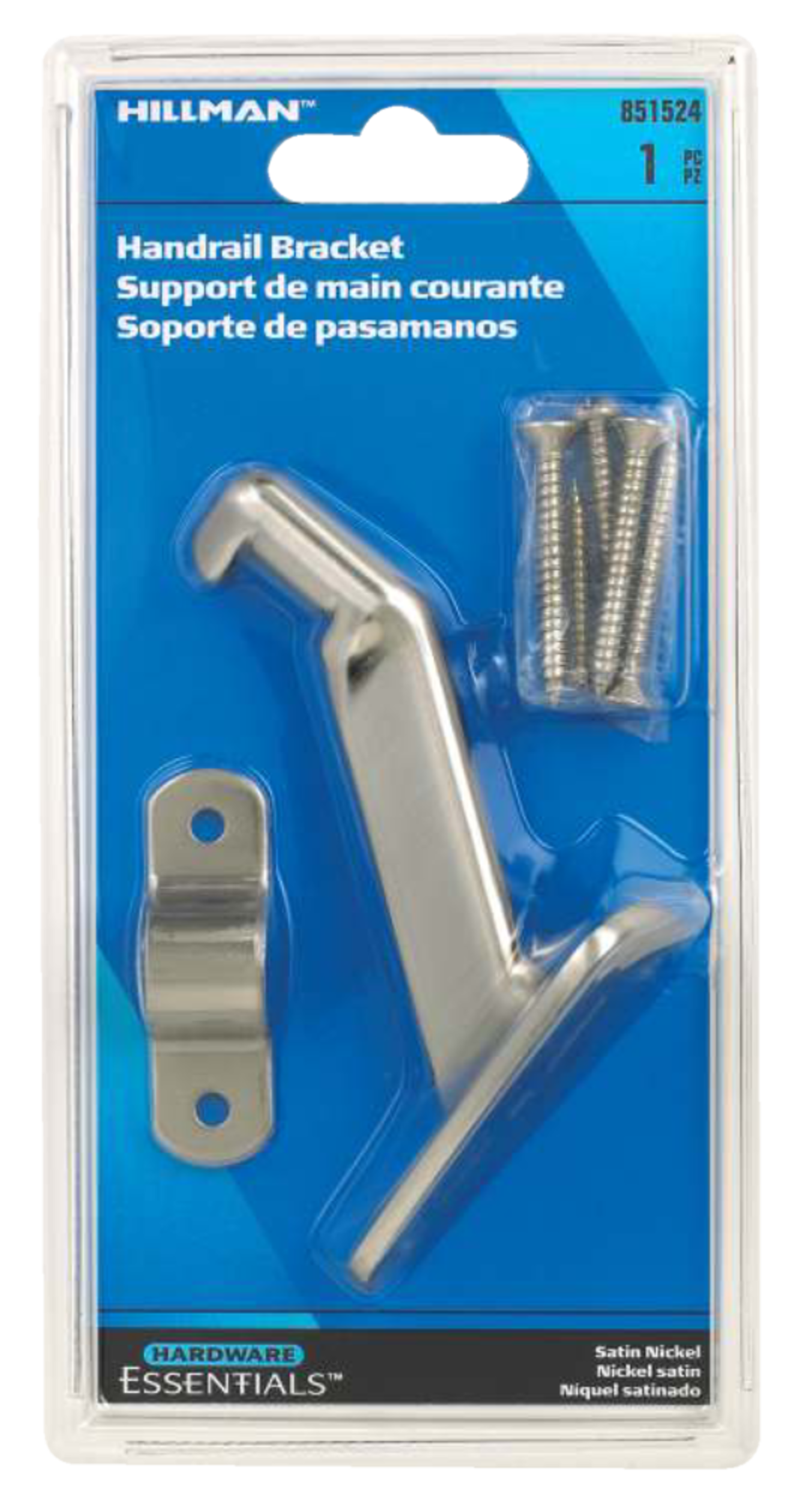 Hillman Hand Rail Decorative Adjustable Bracket and Strap, For Wooden Handrails, Assorted Finishes Front_Flat