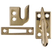 Hillman Heavy Latch With Rim and Mortise Strike, For Casement Windows, Brass Plated Overhead_Flat