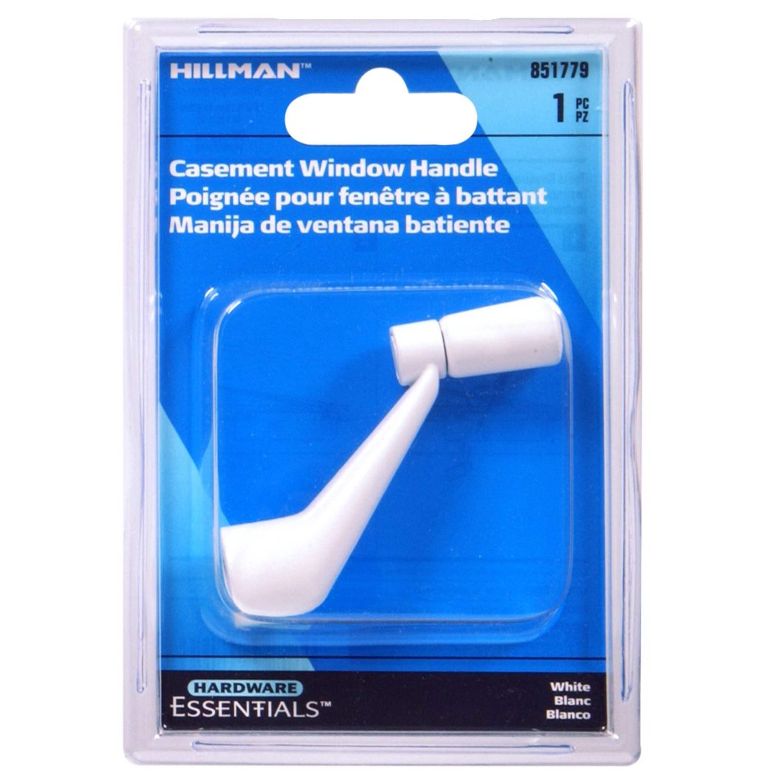 Hillman Replacement Handle, For Casement Windows, Easy Operation, White Finish Front_Flat