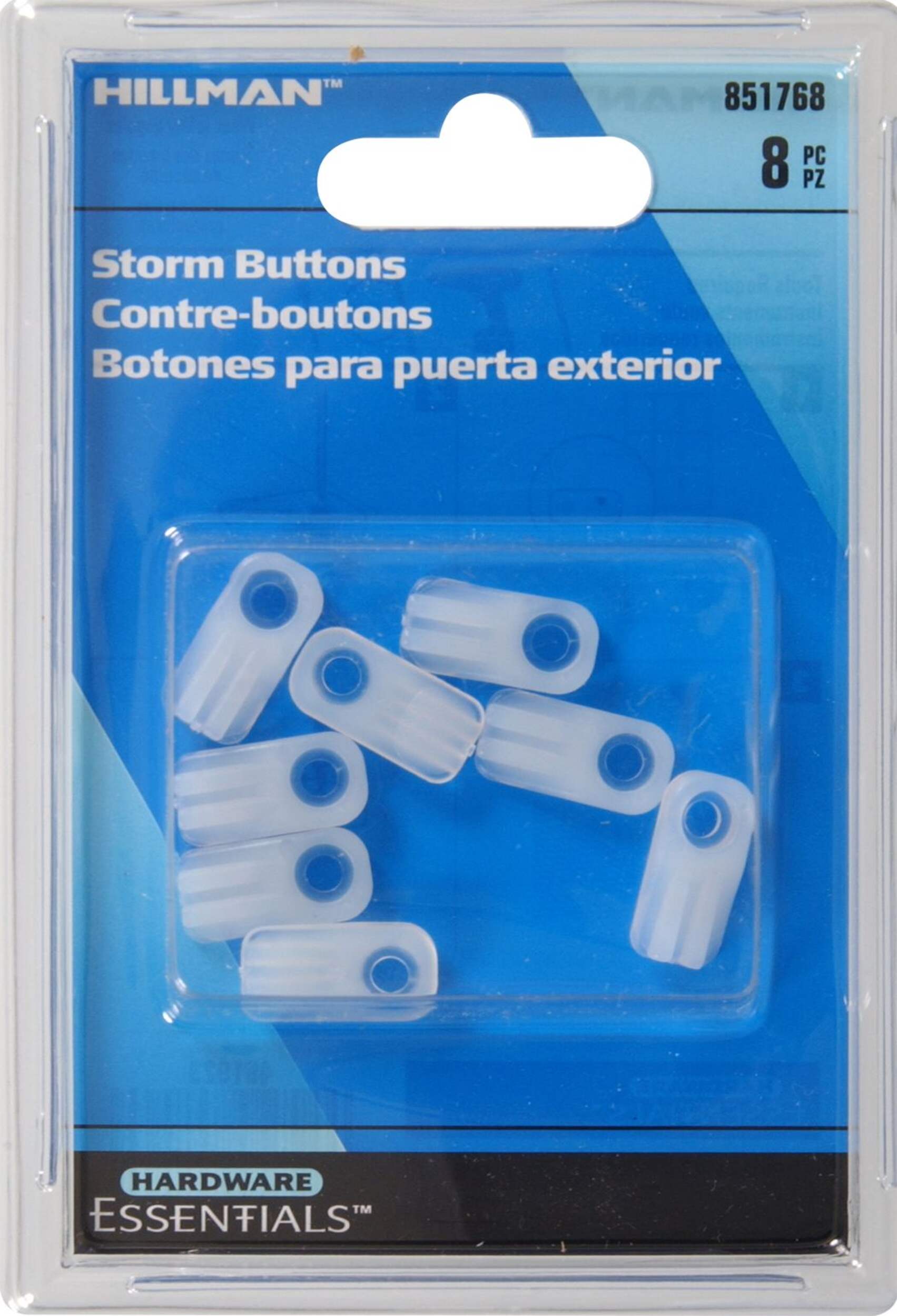 Hillman Plastic Button Secure Screens, Mounting Hardware Included, White Front_Flat