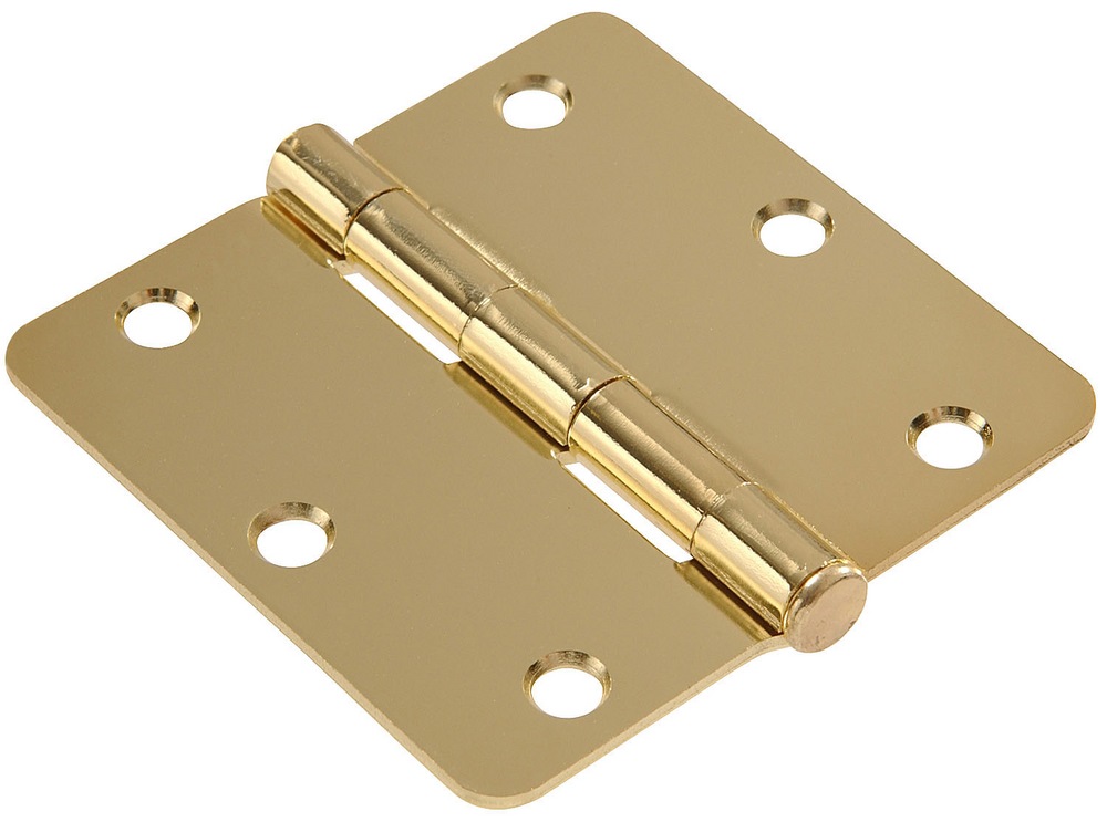 Hillman Residential Round Door Hinge, Brass Plated, 31/4in, 1pc