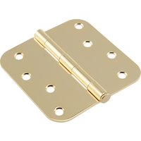 Hillman Residential Round Door Hinge, Brass Plated, 3-in, 5/8-in