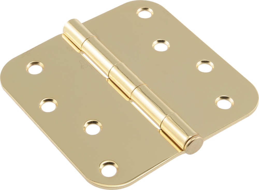 Hillman Residential Round Door Hinge, Brass Plated, 3in, 5/8in