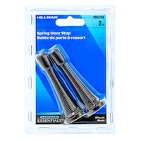 Hillman Spring Door Stop, Black, 3-in, 2-pk