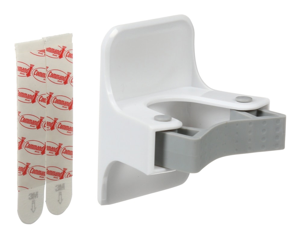 Command WallMounted Mop & Broom Gripper with Adhesive Strips, White, 4