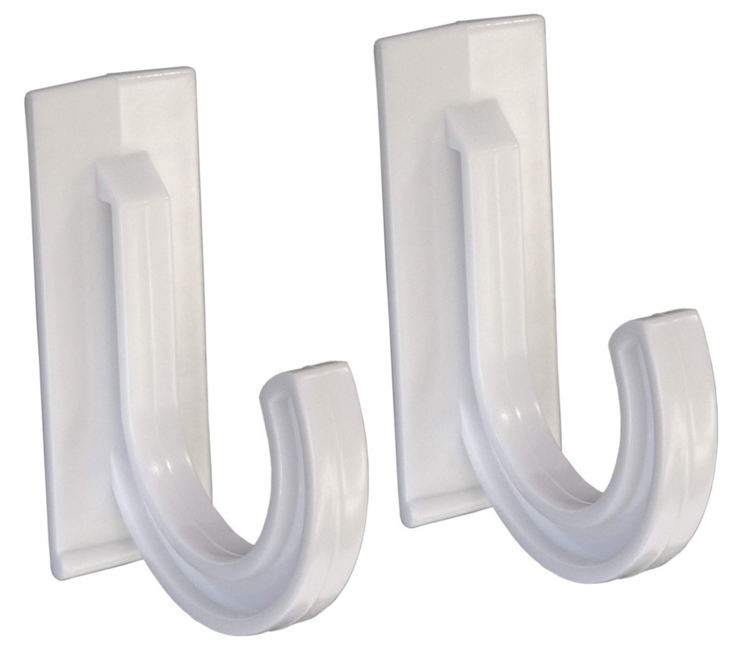 Nystrom Peel 'N Stick Multi-Use Hook, White Plastic, 2-pk Front_Three_Fourths_Angled_Right