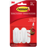 Crochets Command de série Designer avec bandes adhésives, petit, blanc, 1 lb, paq. 2 Front_Flat