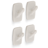 Nystrom Peel 'N Stick Single Prong Hook, White Plastic, 4-Pk Front_Three_Fourths_Angled_Right