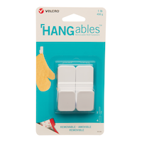 Velcro HANGables Removable Small Adhesive Hooks, White, 1-lb, 2-pk Front_Flat