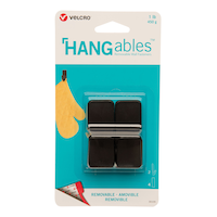 Velcro HANGables Removable Small Adhesive Hooks, Black, 1-lb, 2-pk Front_Flat