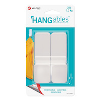 Velcro HANGables Removable Medium Adhesive Hooks, White, 3-lbs, 2-pk Front_Flat