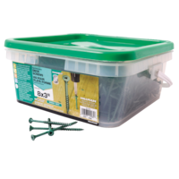 Hillman Pro-fast #8 x 3-in Star Drive Flat Head Premium Deck Screws, Green, 1000-pk