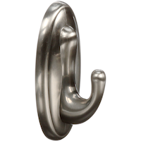 3M Command™ Medium Traditional Decorative Utility Hook, Brushed Nickel Front_Three_Fourths_Angled_Right